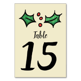 Bordsnumret jul Holly Bröllop Bordsnummer