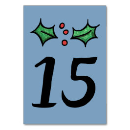 Bordsnumret jul Holly Bröllop Bordsnummer