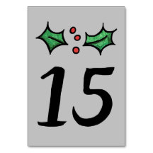 Bordsnumret jul Holly Bröllop