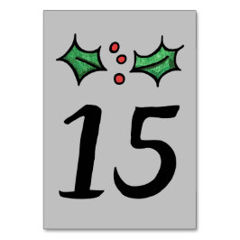 Bordsnumret jul Holly Bröllop Bordsnummer