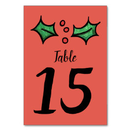 Bordsnumret jul Holly Bröllop Bordsnummer