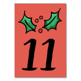 Bordsnumret jul Holly Bröllop Bordsnummer