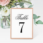 Bordsnumret Klassisk Elegant Black White Bröllop Inbjudningar<br><div class="desc">Kort för tidslösa bordsnummer i bröllop har en enkel elegant som ser ut som "Bord" i skript och anpassningsbar som kan anpassas i ett klassiskt blockteckensnitt. Tvåsidig svart och vit design.</div>