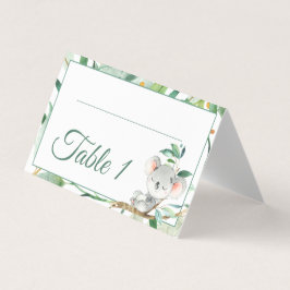 Bordsnumret Koala Bear Baby Shower Birthday Kort