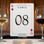 Bordsnumret kung och drottning av diamanter med sp<br><div class="desc">Kung och diamantdrottning spelar bordsnummer för mottagning av kort. Anpassa den med din händelseinformation. Underbar för en Las Vegas/poker Temed firande.</div>
