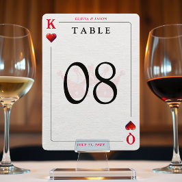 Bordsnumret kung & Queen of Hearts Spelkort
