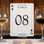 Bordsnumret Kung & Queen of Spades Play Card<br><div class="desc">Kung och spadernas drottning spelar bordsnummer för mottagning av kort. Anpassa den med din händelseinformation. Underbar för en Las Vegas/poker Temed firande.</div>