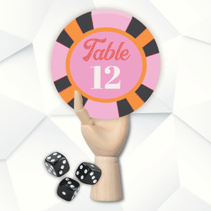 Bordsnumret Las Vegas Mod Poker Chip Inbjudningar