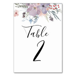Bordsnumret Lavender blommigt. Lila bröllop Bordsnummer