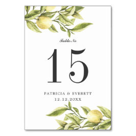 Bordsnumret Lemons boho BRÖLLOP Personlig Bordsnummer