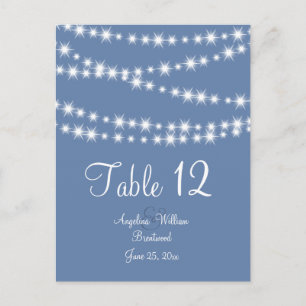 Bordsnumret Light Blue Twinkle Ljus Vykort
