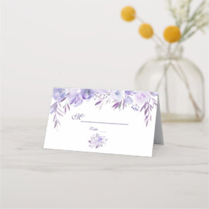 Bordsnumret Light Lila Dusty Blue Blommigt Violet Placeringskort