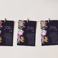 Bordsnumret Lila av färgstarkt Tropical Blommigt
