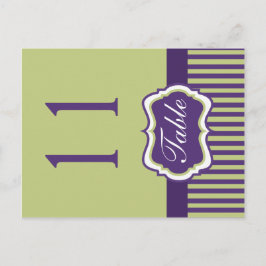 Bordsnumret Lila- och Grönt-skada på två sidor Vykort