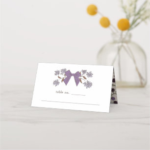 Bordsnumret Lilac Bow Blommigt Bröllop Placeringskort
