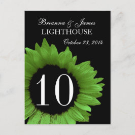 Bordsnumret Lime Green Solros Bröllop Vykort