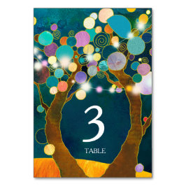 Bordsnumret livets träd Teal Bröllop Bordsnummer
