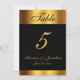 Bordsnumret Luxury Black Guld Calligraphy Bröllop