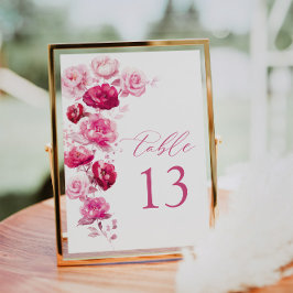 Bordsnumret Magenta vid Blommigten Ro vid Bröllop