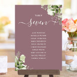 Bordsnumret Mauve Greenery Seating Plan Inbjudningar<br><div class="desc">Dessa eleganter som producerar botaniskt grönt löv bröllop-bordsnummer kan vara personlig med era gästes sittplan som är fastsatt i chicens typografi. Korten skrivs ut på framsidan och baksidan (dubblan). Designad av Thisisnotme©</div>