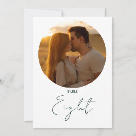 Bordsnumret MELLD-skript för minimalistisk Emerald Inbjudningar