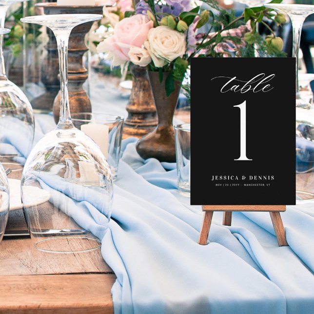 Bordsnumret Minimal Elegant Calligraphy Script (Skapare uppladdad)