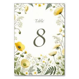 Bordsnumret Mjuk Gult - jokertecken Bordsnummer