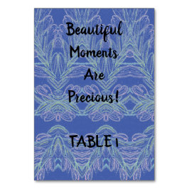 Bordsnumret Mjuka trådar, blå, vackra färger Bordsnummer