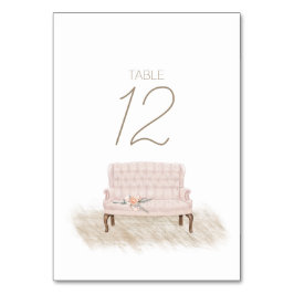 Bordsnumret Modern Boho Rosa Blommigt Bröllop Bordsnummer