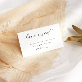 Bordsnumret Modern Elegant Script Place Card Placeringskort