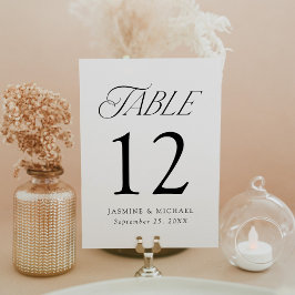 Bordsnumret Modern Elegant Typography Bröllop