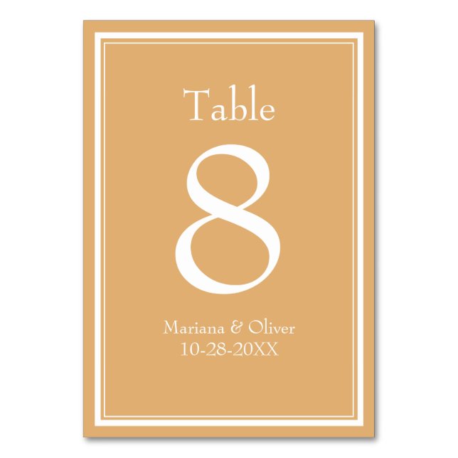 Bordsnumret Modern minimal Gult Bordsnummer (Framsidan)