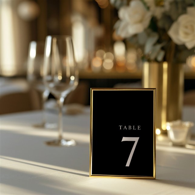 Bordsnumret Modern minimalist Black & White Tack Kort (Modern Minimalist Black & White Table Number)