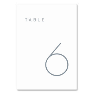 Bordsnumret Modern minimalistisk dammblå och vit Bordsnummer