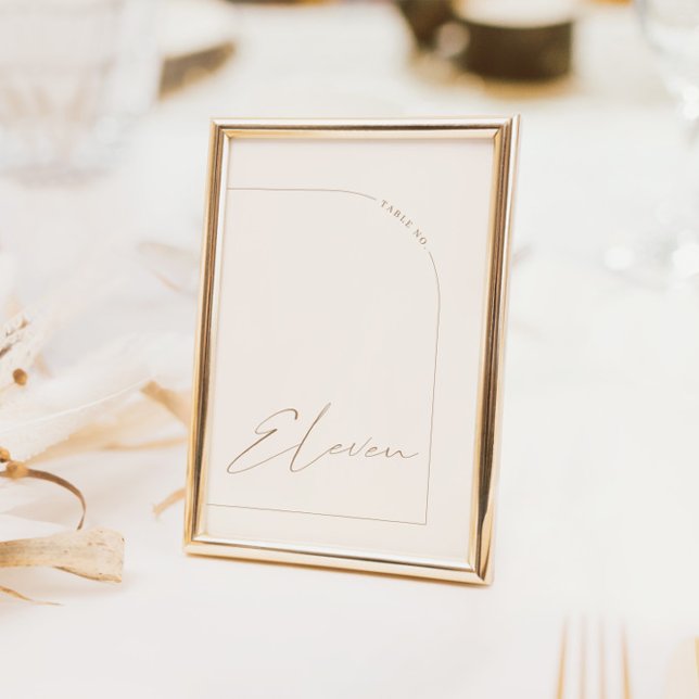 Bordsnumret Modern Neutralt Arch Bord Elva Inbjudningar (Modern Neutral Arch Table Eleven Table Number)