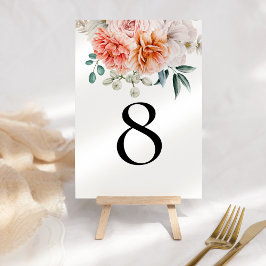 Bordsnumret Modern Peonies Blommigts Coral Peach