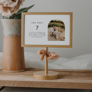 Bordsnumret Modern Roligt Fact Bröllop Photo