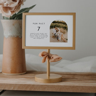 Bordsnumret Modern Roligt Fact Bröllop Photo