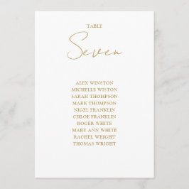 Bordsnumret Modern sittplatsplan för chic Guld Inbjudningar