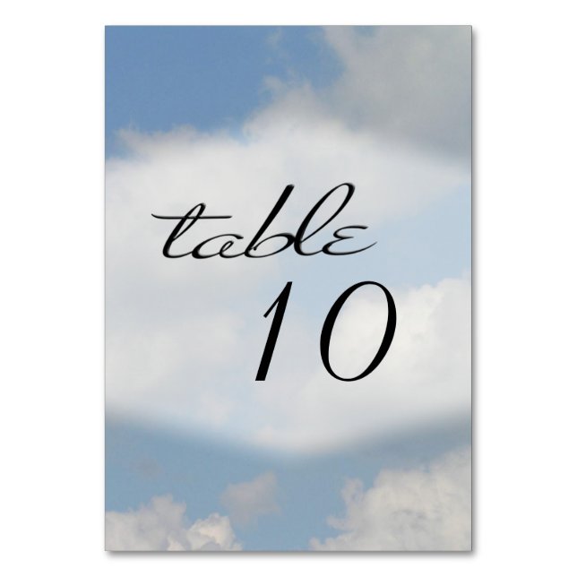 Bordsnumret Moln Bordsnummer (Framsidan)