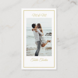 Bordsnumret Monogram Photo Guld Elegant Placeringskort