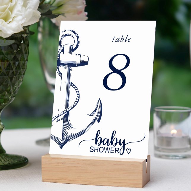 Bordsnumret Nautical Anchor för babyskor Bordsnummer (Skapare uppladdad)
