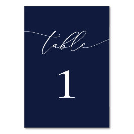 Bordsnumret Navy Blue Minimalist Bröllop Bordsnummer