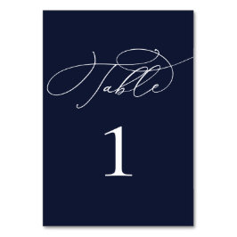 Bordsnumret Navy Blue Modern Bröllop Bordsnummer