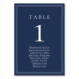 Bordsnumret Navy Blue Modern med sätesdiagram Bordsnummer