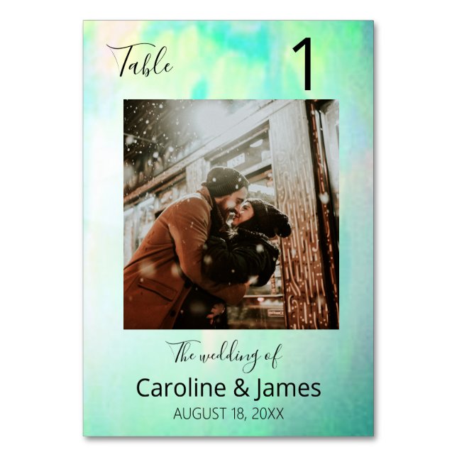 Bordsnumret Opal Loely Moments Photo Bröllop Bordsnummer (Baksidan)