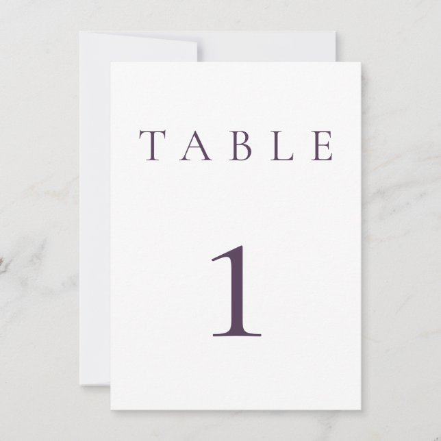 Bordsnumret Plum Lila Bröllop/händelse (Framsida)