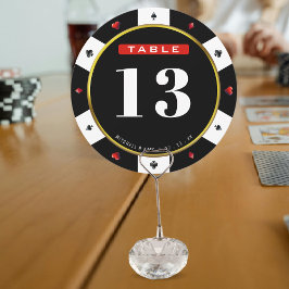 Bordsnumret Poker Chip bröllop Mottagning