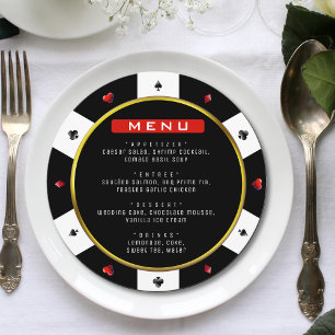 Bordsnumret Poker Chip bröllop Mottagning Meny