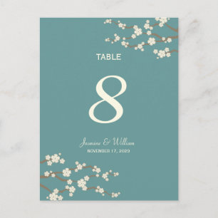 Bordsnumret Postcard för Blommar av White Sakura C Vykort